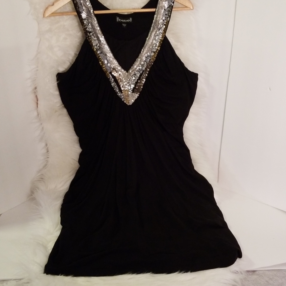 Bebe Sexy Sequin V-neck Dress/Tunic - Picture 5 of 8